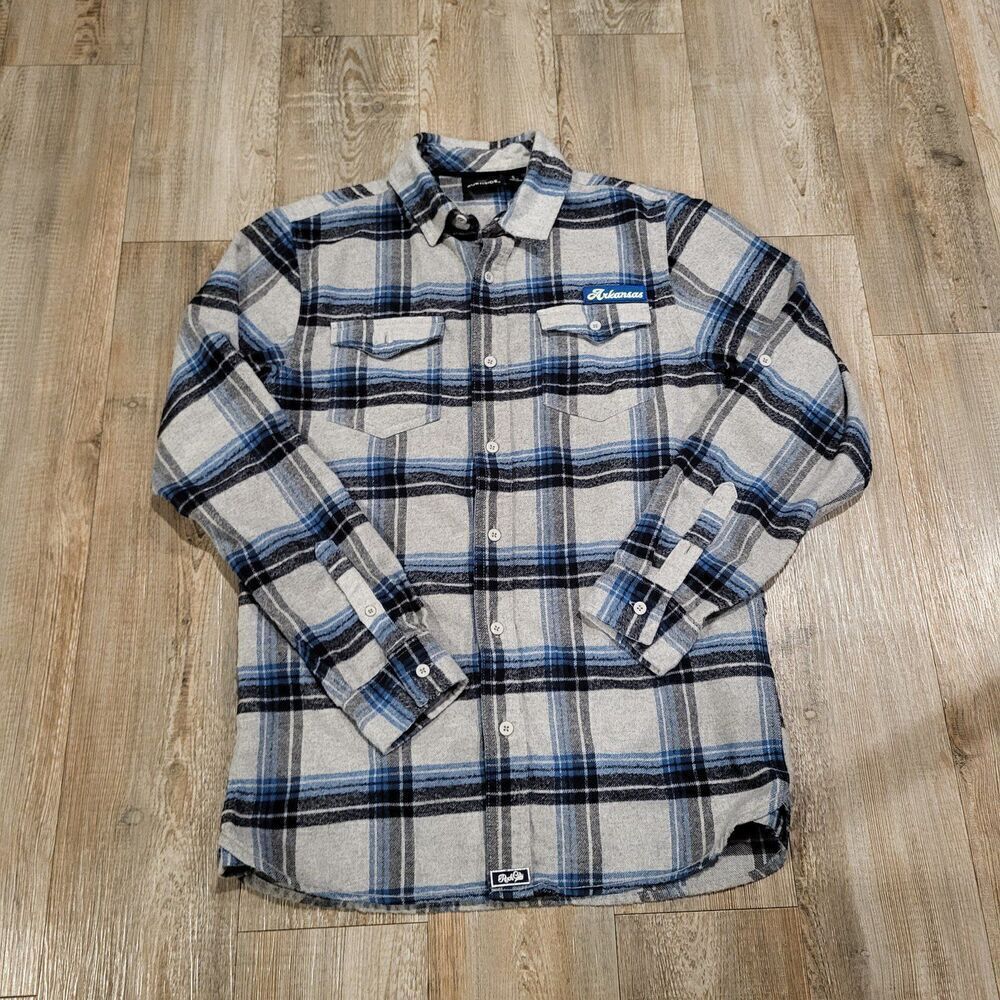 Burnside Arkansas Heavy Weight Flannel Button Up Shirt Men's Size Small